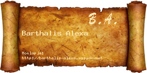Barthalis Alexa névjegykártya